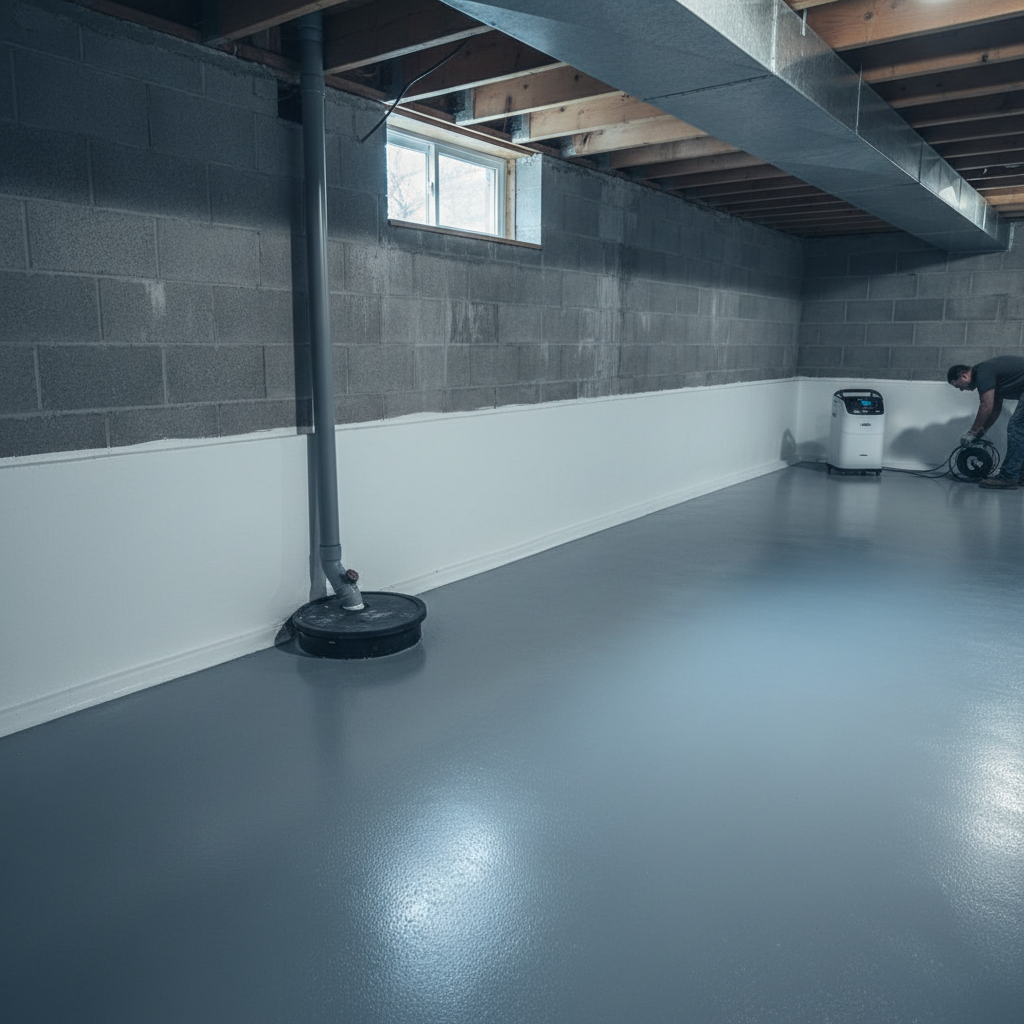 Interior basement perimeter drain and sump pump system